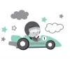 Zopa Racer WC szűkítő, szürke/menta Grey/Mint