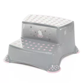   Zopa Unikornis kétlépcsős fellépő WC-hez/mosdóhoz, szürke/rózsaszín Grey/Pink