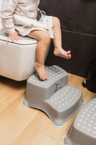 Zopa Unikornis kétlépcsős fellépő WC-hez/mosdóhoz, szürke/rózsaszín Grey/Pink