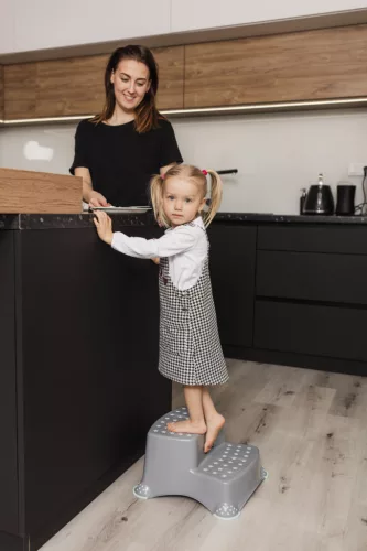 Zopa Unikornis kétlépcsős fellépő WC-hez/mosdóhoz, szürke/rózsaszín Grey/Pink