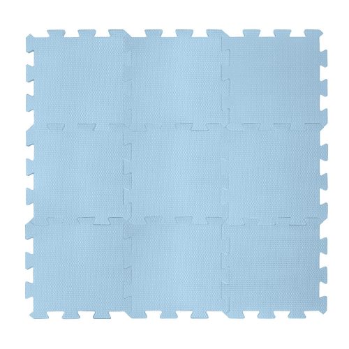 Zopa 9 db-os Puzzle habszőnyeg, 30x30 cm, kék Floral Blue