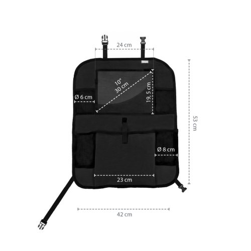 Zopa ülésre akasztható rendszerező + zseb a tablethez Black