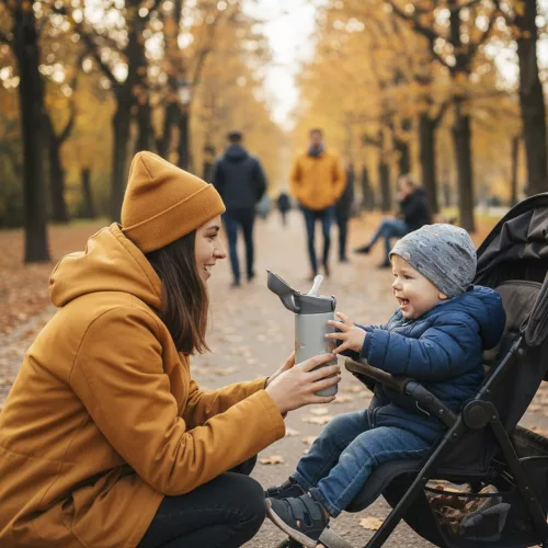 Zopa 400 ml-es termosz cumis szívószállal, dínó Dino