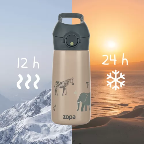 Zopa 400 ml-es termosz cumis szívószállal, szafari Safari