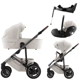   Britax Römer Smile 5Z Comfort Plus Set Lux (Smile 5z babakocsi + mózeskosár + Baby-Safe Pro + Vario Base 5Z) - Soft Taupe