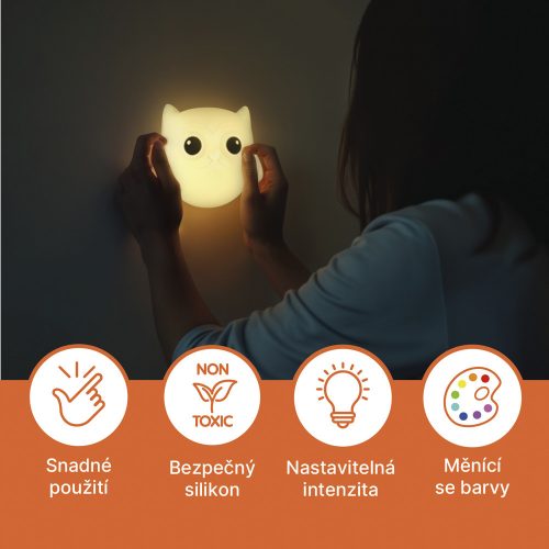 Zopa Szilikon falra szerelhető éjjeli lámpa Owl