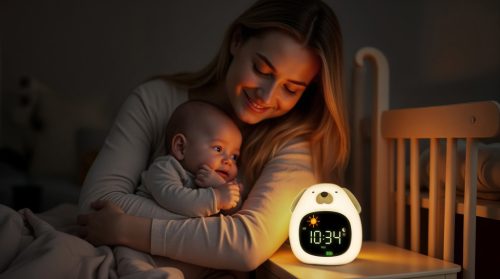 Zopa Szilikon gyermek ébresztőóra éjszakai fénnyel és zenével Dog