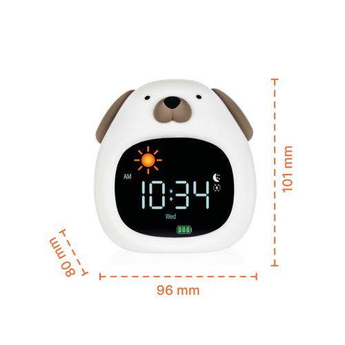 Zopa Szilikon gyermek ébresztőóra éjszakai fénnyel és zenével Dog