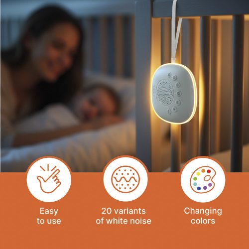 Zopa Prémium hordozható alvásmodul LED-fénnyel, fehér zajjal és hangokkal White