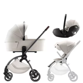  Britax Römer Comfort LUX Szett (Rio babakocsi + mózeskosár + Baby-Safe PRO babahordozó) - Soft Taupe