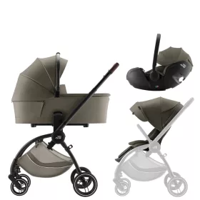   Britax Römer Comfort LUX Szett (Rio babakocsi + mózeskosár + Baby-Safe PRO babahordozó) - Urban Olive