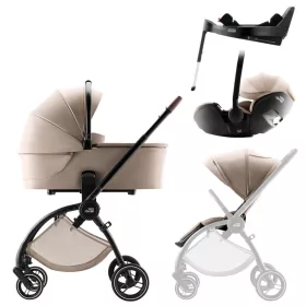   Britax Römer Comfort Plus STYLE Szett (Rio babakocsi + mózeskosár + Baby-Safe PRO babahordozó + Vario Base 5Z) - Teak