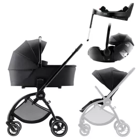   Britax Römer Comfort Plus STYLE Szett (Rio babakocsi + mózeskosár + Baby-Safe PRO babahordozó + Vario Base 5Z) - Carbon Black