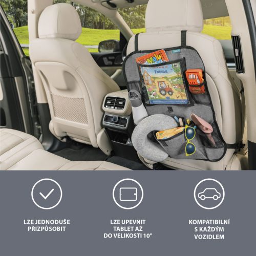 Zopa ülésre akasztható rendszerező + zseb a tablethez Grey