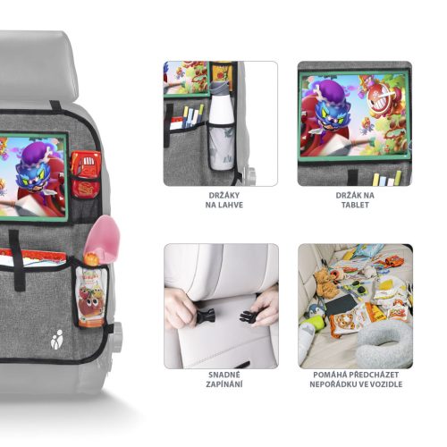 Zopa ülésre akasztható rendszerező + zseb a tablethez Grey