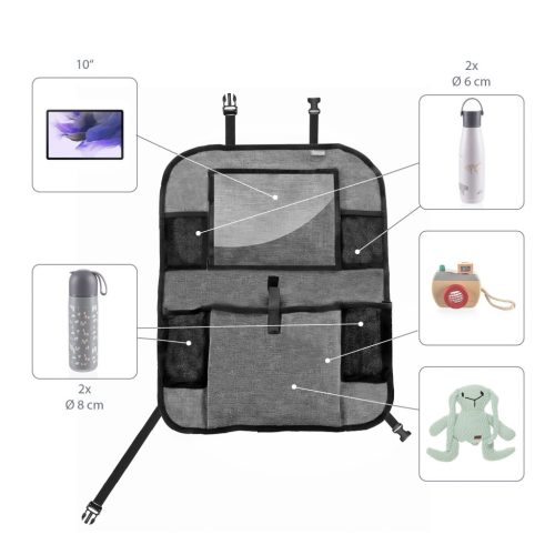 Zopa ülésre akasztható rendszerező + zseb a tablethez Grey