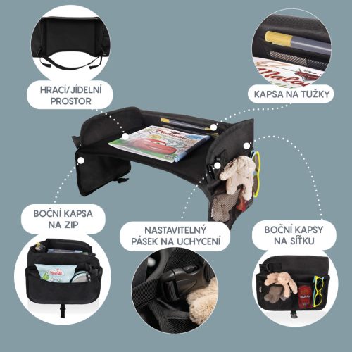 Zopa Játékpult autósülésekhez Black