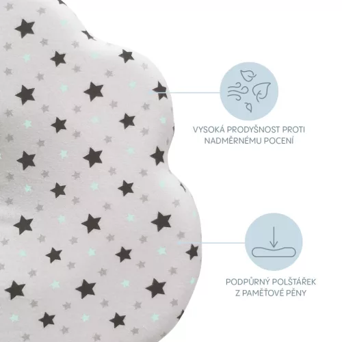Zopa Memóriahabos párna csillagokkal, menta Mint stars