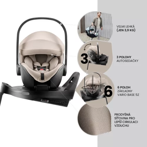 Britax Römer Smile 5Z Comfort Plus Set Style (Smile 5z babakocsi + mózeskosár + Baby-Safe Pro + Vario Base 5Z) - Dusty Rose
