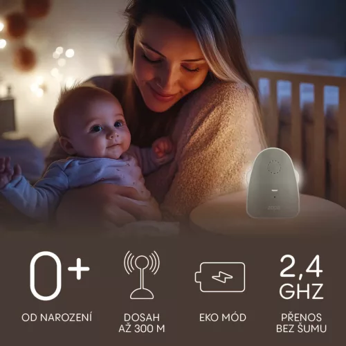 Zopa Watcher digitális bébiőr, szürke Grey