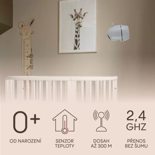 Zopa Observatory digitális videós bébiőr, szürke Grey