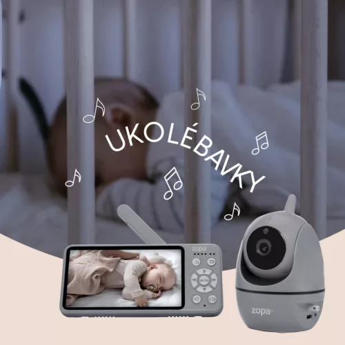 Zopa Observatory digitális videós bébiőr, szürke Grey