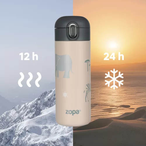 Zopa 400 ml-es termosz szívószállal, hegyvidék Mountains