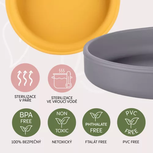 Zopa Szilikon tányér - galambszürke Dove Grey