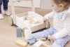 Zopa Fa járássegítő kocsi építőkockákkal - Wood