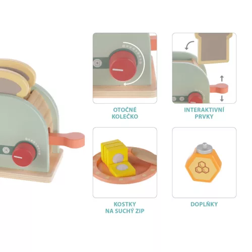 Zopa Fa kenyérpirító készlet - Wood