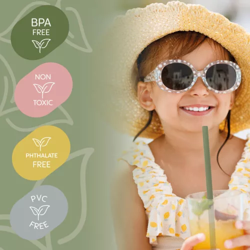 Zopa Szilikon szívószál 4 db - mustársárga Mustard Yellow