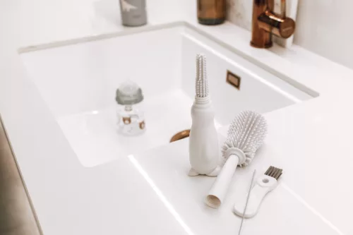 Zopa Szilikon palacktisztító kefe 3az1-ben Light Grey