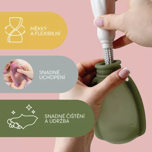 Zopa Szilikon újratölthető bébiétel tasak - zöld Transparent Green