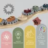 Zopa Szilikon-bambusz kirakó fogaskerekekkel Multicolor