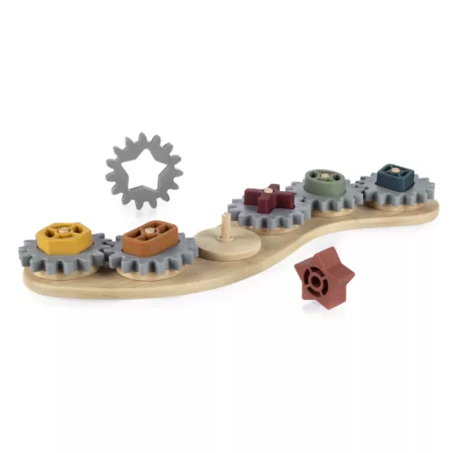 Zopa Szilikon-bambusz kirakó fogaskerekekkel Multicolor