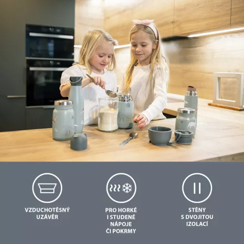 Zopa 620 ml-es ételtermosz szilikon tartóval, virágok Flowers