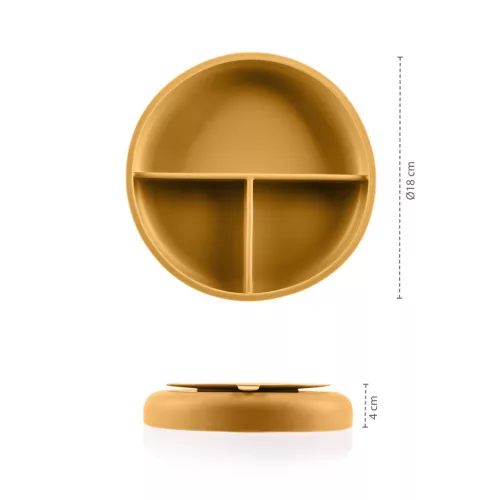 Zopa Szilikon osztott tányér tapadókoronggal - rózsaszín Old Pink