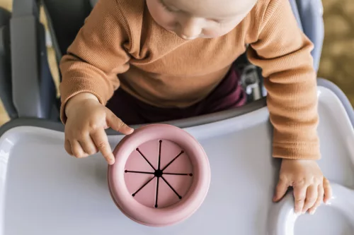 Zopa Szilikon összehajtható snackdoboz tapadókoronggal - rózsaszín Old Pink