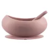 Zopa Szilikon tál tapadókoronggal és kanállal - rózsaszín Old Pink