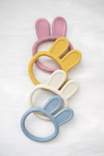 Zopa Szilikon rágóka Nyuszi - Old Pink