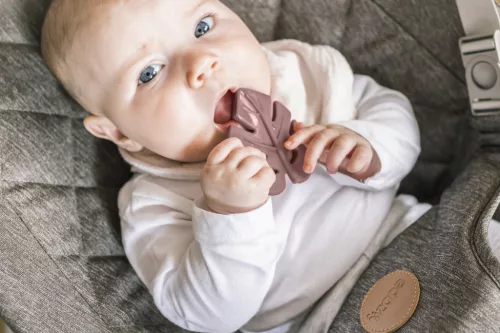 Zopa Szilikon rágóka Levél - Dove Grey