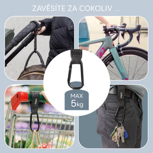 Zopa Multifunkcionális szíj klipsz DELUXE 2 db Black
