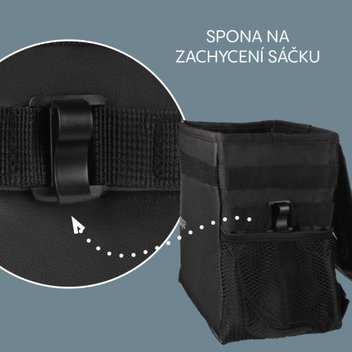 Zopa Vízálló autós hulladékgyűjtő fedéllel Black