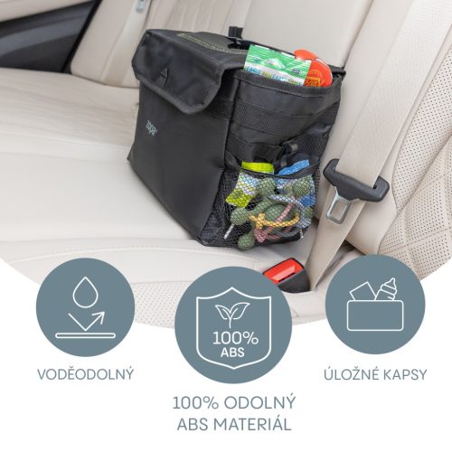 Zopa Vízálló autós hulladékgyűjtő fedéllel Black