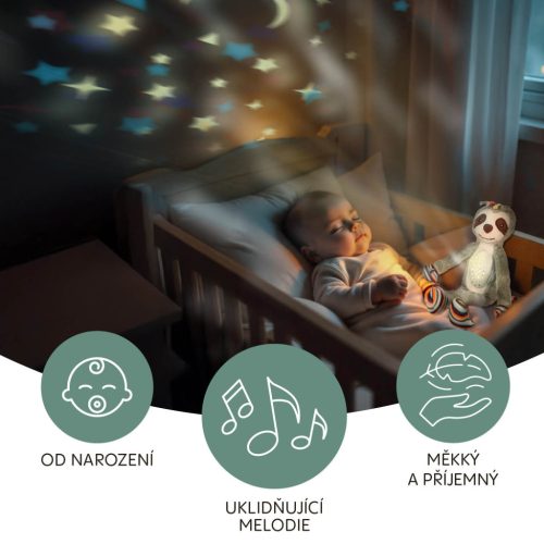 Zopa Plüss alvójáték égbolt projektorral és dallamokkal, majom Monkey