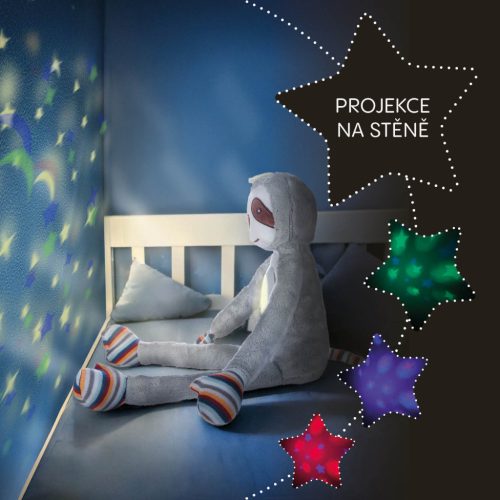 Zopa Plüss alvójáték égbolt projektorral és dallamokkal, majom Monkey