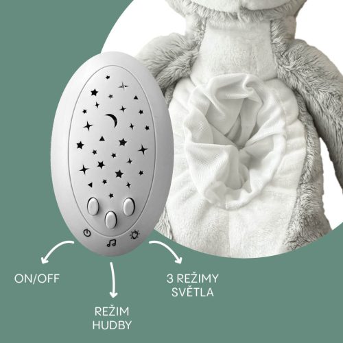 Zopa Plüss alvójáték égbolt projektorral és dallamokkal, mosómedve Raccoon