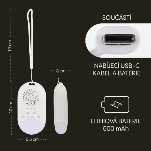 Zopa Hordozható LED-es éjjeli fény, fehér zajjal és hangokkal White