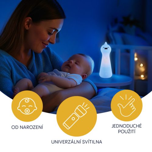 Zopa Szilikon LED éjszakai fény zseblámpa funkcióval, dínó Dino