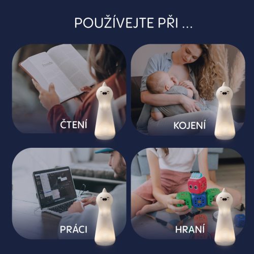 Zopa Szilikon LED éjszakai fény zseblámpa funkcióval, dínó Dino